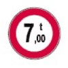 Accesul interzis vehiculelor avand o greutate mai mare de X tone, semne de circulatie