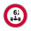 Accesul interzis vehiculelor avand o greutate mai mare de X tone pe osie, semne de circulatie