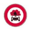 Accesul interzis vehiculelor care transporta substante explozive sau usor inflamabile, semne de circulatie